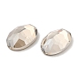 K5 Glass Rhinestone Cabochons, Flat Back & Back Plated, Faceted, Oval