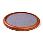 Flat Round Wood Pesentation Jewelry Display Tray, Covered with Microfiber, Coin Stone Organizer
