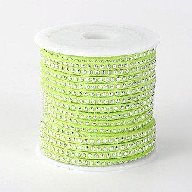 Rivet Faux Suede Cord, Faux Suede Lace, with Aluminum, 3x2mm, about 20yards/roll