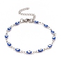Enamel Horse Eye Link Chains Bracelet, 304 Stainless Steel Jewelry for Women