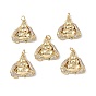 Micro cuivres ouvrent pendentifs zircone cubique, avec anneau de saut, réel 18 k plaqué or, charmes de bouddha