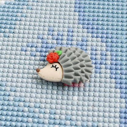 Hedgehog Plastic Diamond Painting Magnet Cover Holder, for DIY Diamond Painting Colored Art, Platinum