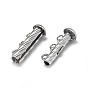 925 Sterling Silver Slide Lock Clasps, Peyote Clasps, with 925 Stamp, 3-Strands 6-Holes, Column
