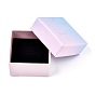 Cardboard Ring Boxes, with Black Sponge, for Jewelry Gift Packaging, Square