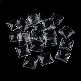 Transparent Glass Square Cabochons