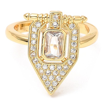 Широкое открытое кольцо-манжета с кубическим цирконием, латунное кольцо для женщин с покрытием стойки, без свинца и без кадмия
