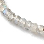 Bracelets de perles de pierres précieuses naturelles mélangées, avec 304 chaîne rolo en acier inoxydable