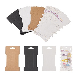 Nbeads Hair Clip Display Cards, Kraft Paper Cards for Hair Barrettes Accessories Display, Rectangle