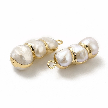 Pendentifs baroques en perles de keshi naturelles, charmes de gourde, avec des boucles de cuivre