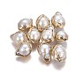 Natural Baroque Pearl Keshi Pearl Beads, Cultured Freshwater Pearl, Edge Golden Plated, Nuggets