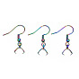 Ion Plating(IP) 304 Stainless Steel Hooks, Ear Wire, with Ice Pick Pinch Bails