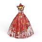 Resin Wedding Dress Display Decoration, with Natural Gemstone Chips inside Statues for Home Office Decorations