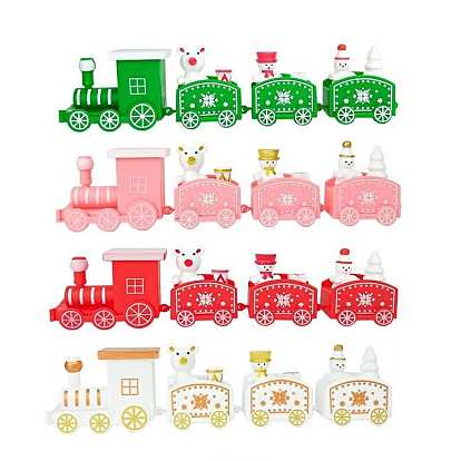 Plastic Mini Train Display Decoration, Christmas Ornaments, for Party Gift Home Decoration