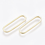 Brass Linking Rings, Real 18K Gold Plated, Oval