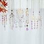 Carillons éoliens en verre, décorations de pendentif attrape-soleil, fleur/soleil/oeil