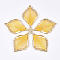 Подвески из хлопчатобумажной нити, со сплавочной фурнитурой, лист, золотые