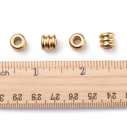 304 Stainless Steel European Beads, Ion Plating (IP), Large Hole Beads, Column, 9x8mm, Hole: 4.5mm