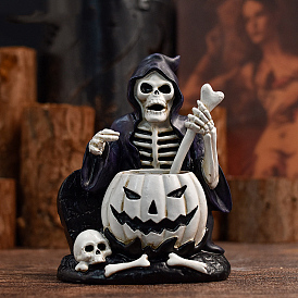 Ornement de figurine squelette en résine, pour la décoration de bureau à domicile de fête d'Halloween