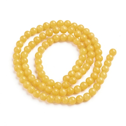 Natural Mashan Jade Round Beads Strands, Dyed