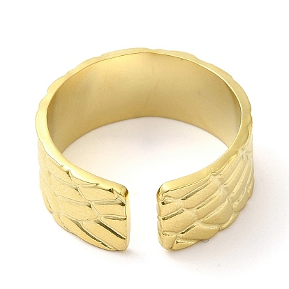 304 Stainless Steel Textured Open Cuff Ring for Women