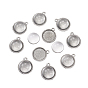 DIY Pendants Making, with Tibetan Style Alloy Pendant Cabochon Settings and Clear Half Round Glass Cabochons, Flat Round