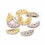 Brass Rhinestone Bridge Spacers, with 7 pcs Clear Middle East Rhinestone Beads, 3 Holes, Nickel Free, 19x7x3mm, Hole: 1.2mm