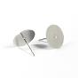 304 Stainless Steel Stud Earring Settings, Flat Round, Tray: 12mm, 12mm, Pin: 0.8mm