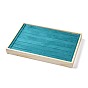 Wooden Ring Presentation Display Boxes, Cover with Velvet, Rectangle