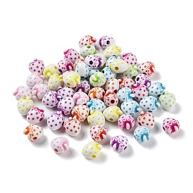 Craft Style Opaque Acrylic Beads, Strawberry