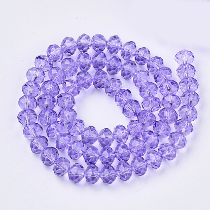 Baking Paint Glass Beads Strands, Faceted Rondelle