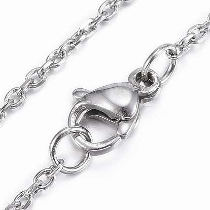 304 Stainless Steel Cable Chains Necklaces, with Lobster Claw Clasp