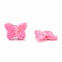Opaque Acrylic Beads, AB Color Plated, Butterfly