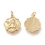 Brass Pendants, with Jump Rings, Long-Lasting Plated, Flower with Angel
