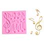 Music Note Design DIY Food Grade Silicone Molds, Fondant Molds, For DIY Cake Decoration, Chocolate, Candy, UV Resin & Epoxy Resin Jewelry Making, 108x112x10mm