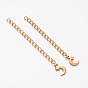 Ion Plating(IP) 304 Stainless Steel Chain Extender, with Moon Charms