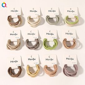 6 Pack Seamless Hair Ties with High Elasticity and Basic Solid Colors for Women's Hair Accessories