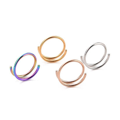 Двойное кольцо в носу для одиночного пирсинга, спираль 316 носовое кольцо из хирургической нержавеющей стали для женщин, украшения для пирсинга тела