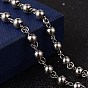 Crucifix Cross Stainless Steel Rosary Bead Necklaces, 304 Stainless Steel Chain with 201 Stainless Steel Findings, For Easter, 27.6 inch (70cm)