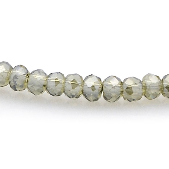 Perles de verre rondelles facettées lustrées perle