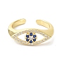 Evil Eye Real 18K Plated Cuff Rings for Women Gift, Brass Micro Pave Cubic Zirconia Open Rings