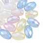 Perles acryliques placage irisé arc-en-ciel, perles de paillettes, facette, ovale