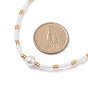 Colliers de perles de coquillages pour femmes, avec des perles en verre de graine, 304 fermoir à pince de homard en acier inoxydable
