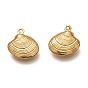304 Stainless Steel Pendants, Shell Shape, Real 18K Gold Plated