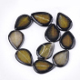 Natural Crackle Agate Beads Strands, Dyed, Teardrop