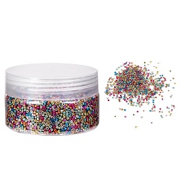 Plated Glass Seed Beads, Round Hole, Round