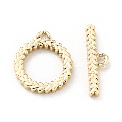 Rack Plating Brass Toggle Clasps, Cadmium Free & Lead Free, Long-Lasting Plated, Heart Ring