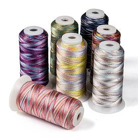 Segment Dyed Round Polyester Sewing Thread, for Hand & Machine Sewing, Tassel Embroidery