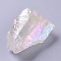 Angel Aura Quartz, Rough Raw Natural Quartz Crystal Pendants, Nuggets, AB Color Plated