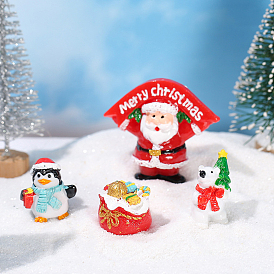 Ornements de thème de Noël en résine, accessoires de maison de poupée micro paysage, faire semblant de décorations d'accessoires
