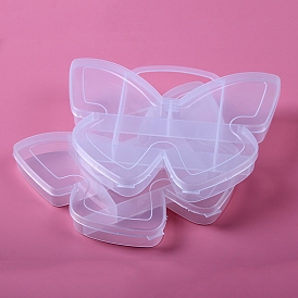 9 rejillas cajas organizadoras de plástico con forma de mariposa, Contenedor de almacenamiento para joyas de cuentas, artículos pequeños para decoración de uñas